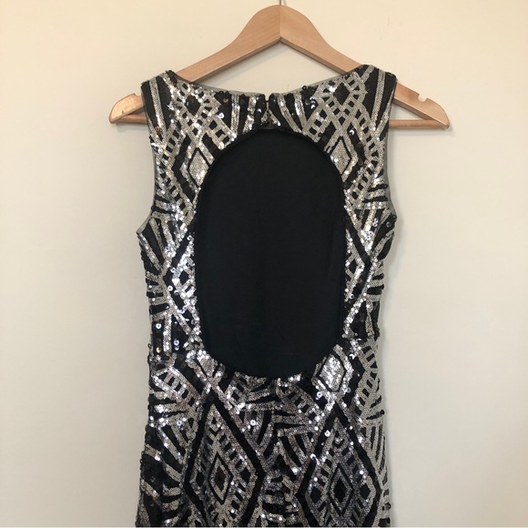 B. Darlin Black and Silver Sequin Dress - Picture 3 of 4